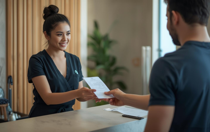 Wellness-Masseur nach fundierter Wellness-Massage-Ausbildung bei professioneller Behandlung in moderner Praxis in Deutschland