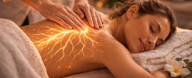 ntspannende Rückenmassage zur Beruhigung des Nervensystems – Teil der Wellnessmassage-Ausbildung an der Master Wellness Akademie